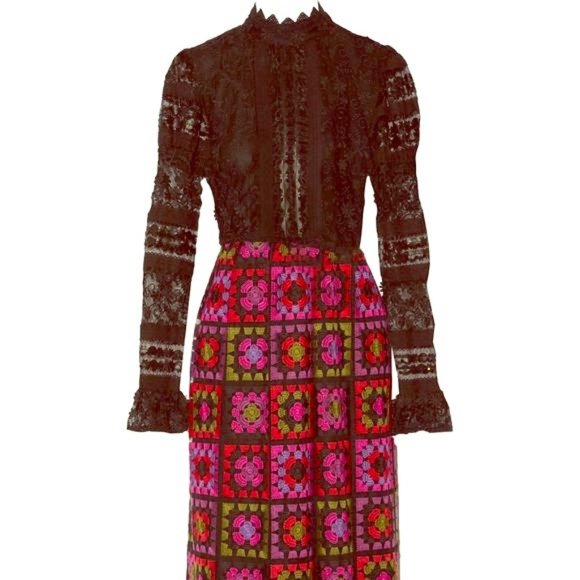 Anna Sui Dresses & Skirts - Anna Sui Embroidered Formal Dress